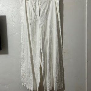 Eileen Fisher 100% Linen white palazzo pants